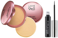 Lakmé 9 To 5 Primer With Matte Powder Foundation Compact, Ivory Cream, 9G And Lakmé Absolute Shine Liquid Eye Liner, Black, 4.5Ml