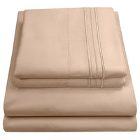 Twin Sheets - Breathable Luxury Sheets with Full Elastic & Secure Corner Straps Built In - 1800 Supreme Collection Extra Soft Deep Pocket Bedding Set, Sheet Set, Twin, Taupe