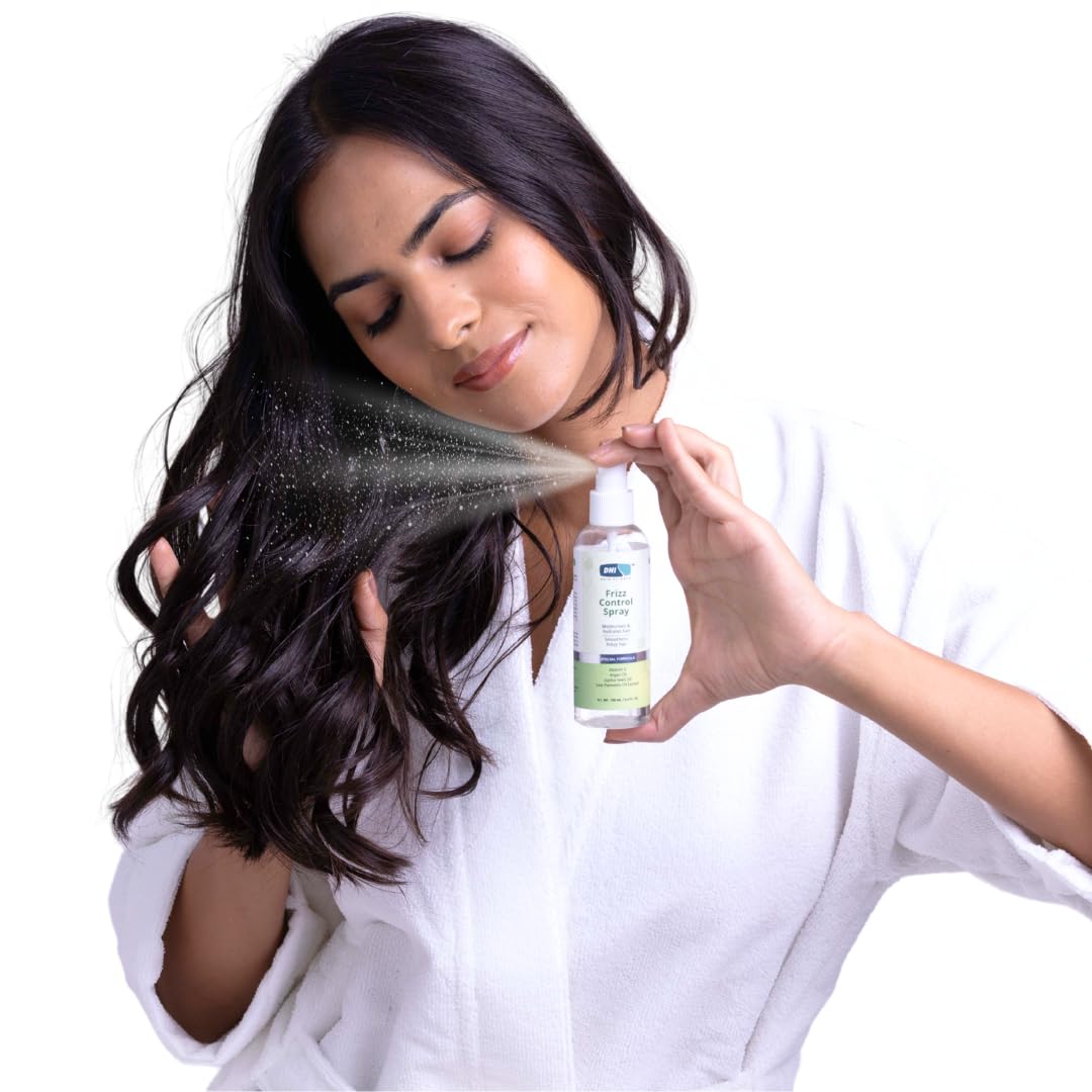 DHI Frizz Control Spray | Moisturizes & Hydrates Hair | Anti-Frizz Hair Spray for Dry & Frizzy Hair | Sulphate-Free, Paraben-Free | For Men & Women | 100 ml