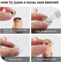 STRAW&WEAVE Facial Hair Removal Machine|Eyebrow Trimmer & Epilator|Trimmer For Women Private Part|2 In 1 Trimmer 400 mAh Battery 1 Year Warranty|Painless Hair Removal Machine|Nose Hairs Remover,White