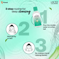 Lacto Calamine Micellar Water Make Up Remover Liquid | 100ml | With Aloe Vera, Green Tea & Niacinamide | Cleansing Water For Face That Removes Make-Up, Excess Oil & Impurities | Alcohol Free