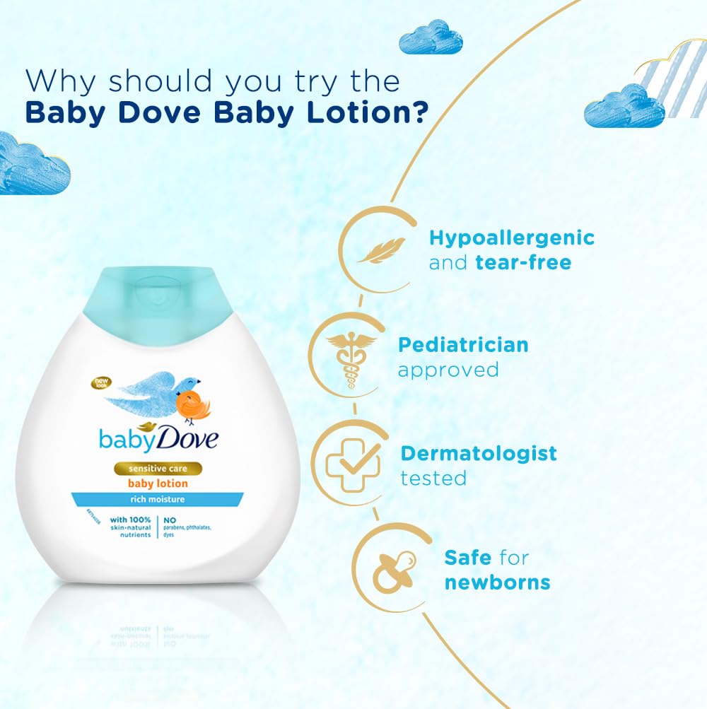 Baby Dove Rich Moisture Baby Lotion, 200 ml (Pack of 2)