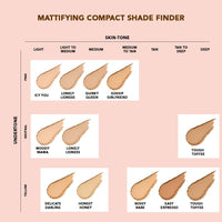 Lovechild Masaba 4-In-1 Mattifying Compact - Perfect All Skin Matte Coverage, Moisturizer, Primer & Skin Repair, With Macadamia Oil & Vitamin E, Honest Honey (Medium) - 9G