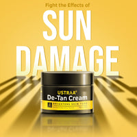 Ustraa De-Tan Face Mask Oily Skin - 125 gm - Wash-off Mask | Removes Tan & Pollutants | with White Charcoal & De-Tan Face Cream For Men - 50g | Even Skin tone, Effective Tan Removal, Without Bleach