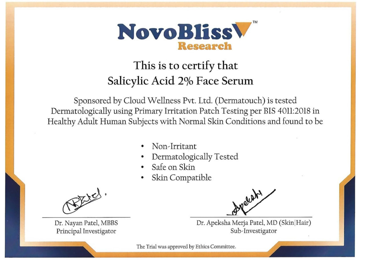 DERMATOUCH Salicylic Acid 2% Seboclear w/w 1% Face Serum | For Acne & Blackheads | Specially for Acne-prone & Oily Skin | 30ml