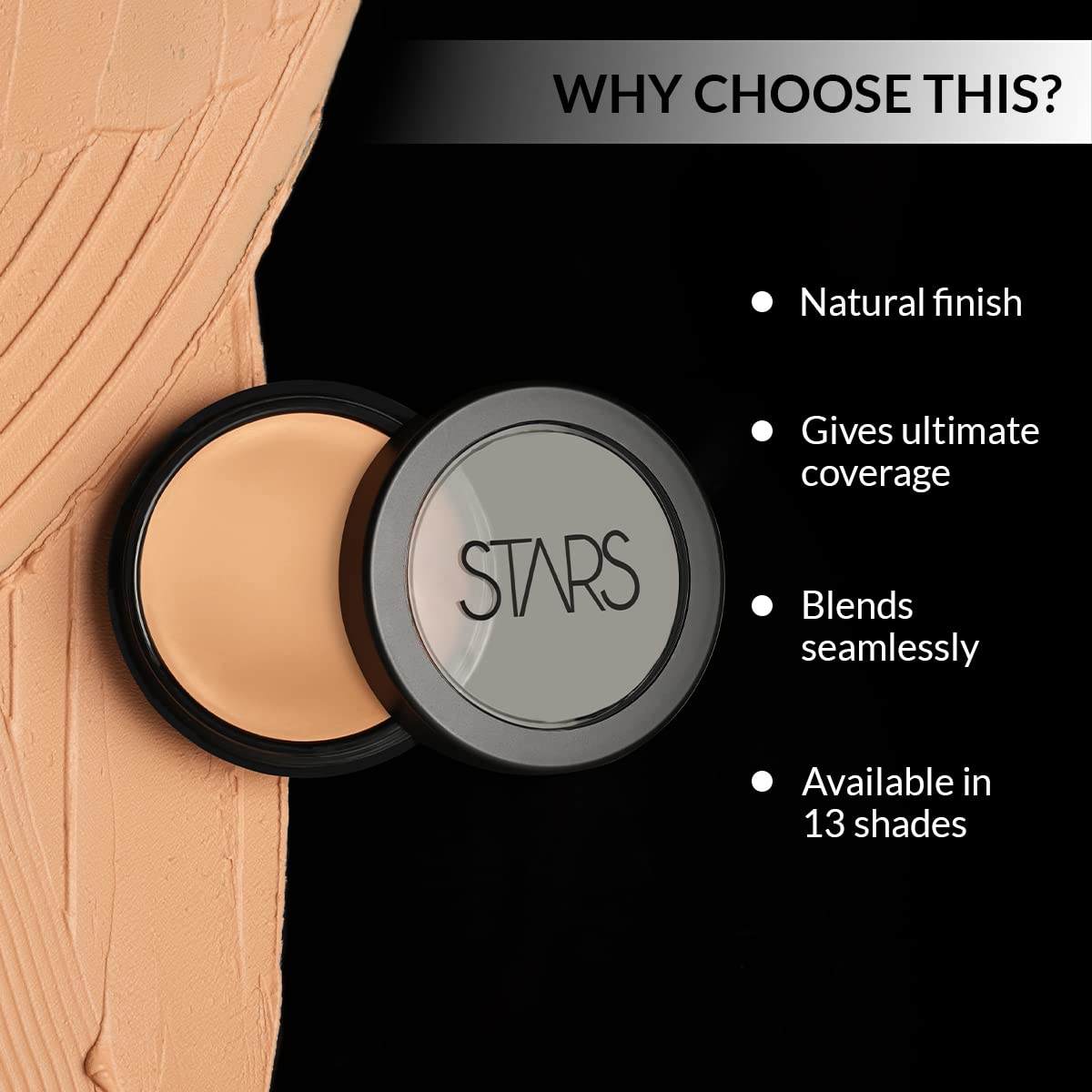 Stars Cosmetics Makeup Foundation Cream Face Professional Light Weight Matte Finish Waterproof blends seamlessly Long Lasting Full Coverage All Skin Types For Girls & Womens Ivory (Pack of 2 8g Each)