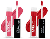 INSIGHT Non Transfer Matte Lip Color, 4Ml (02 Red Alert) & Non Transfer Lip Color, 4Ml (24 Charmed)