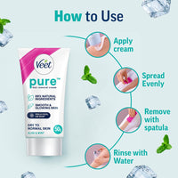 Veet Pure Hair Removal Cream for Women For Dry To Normal Skin - 50g | Suitable for Legs, Underarms, Bikini Line, Arms
