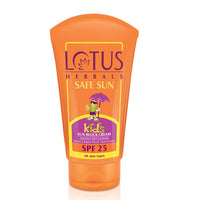 Lotus Herbals Safe Sun Kids Sunblock Cream SPF 25, Sensitive Skin Formula, Sweat & Waterproof Sunscreen, 100g