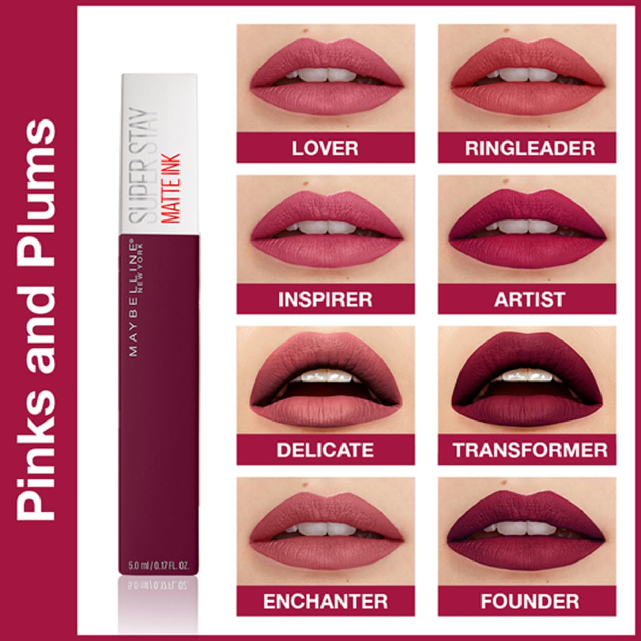 Maybelline New York Liquid Matte Lipstick, Long Lasting, 16hr Wear, Superstay Matte Ink, 230 Transformer, 5ml