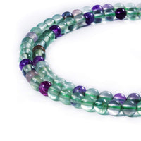 BEADNOVA Fluorite Beads Natural Crystal Beads Stone Gemstone Round Loose Energy Healing Beads with Free Crystal Stretch Cord for Jewelry Making (4mm, 90-92pcs) 4mm