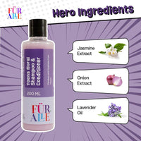FurAlle Teens Floral Shampoo & Conditioner For Kids | Infused with Jasmine Flower, Onion Extract, Lotus Water & Lavender Oil | Gentle, Nourishing Hair Care for Boys & Girls | 2-in-1 Hair Care | 200ml