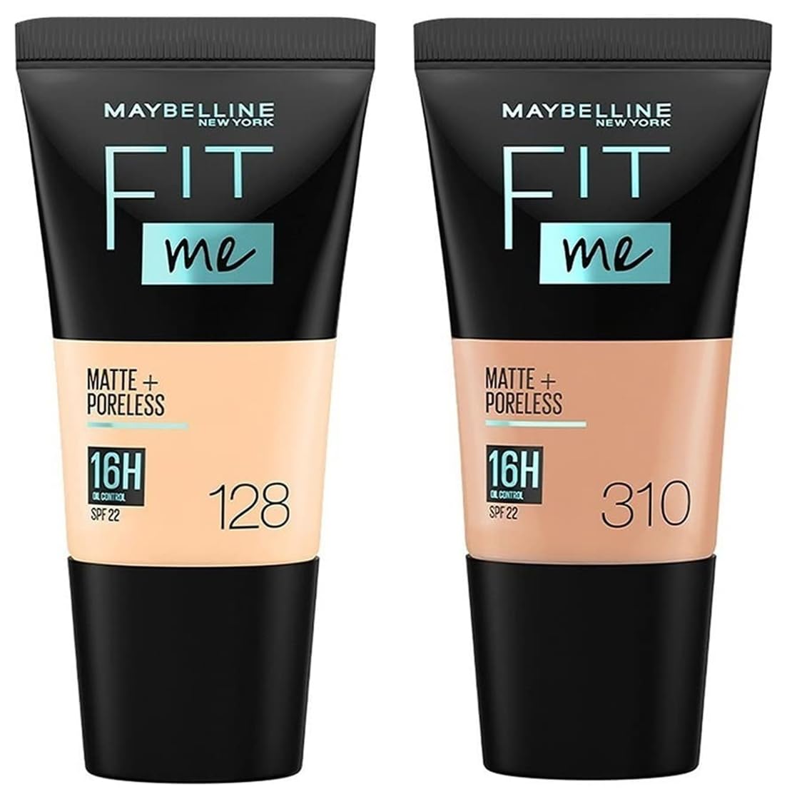 Maybelline New York Fit Me Matte+Poreless Liquid Foundation Medium Coverage For Oily Skin Tube,128 Warm Nude, 310 Sun Beige,18Ml,Pack Of 1