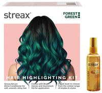 Streax Hair Serum 125ml, Vitalized with Walnut Oil, For Hair Smoothening & Shine, For Dry & Frizzy Hair Hair Colour Highlight Kit | Green Hair Colour, Forest Green - Pack of 1