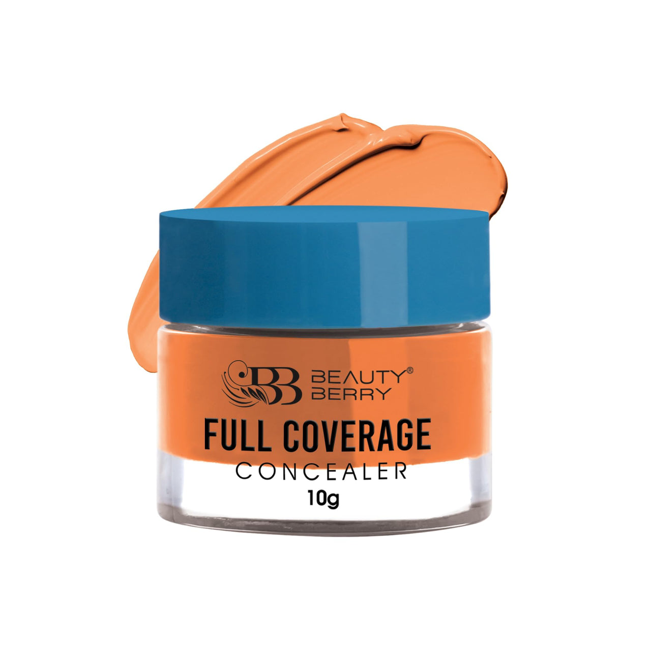 Beauty Berry Full Coverage Concealer - Orange Corrector, 10g | Cream, Highly Pigmented, Waterproof, Long Lasting, Full Coverage, Creamy Texture, HD Effect, Face Makeup