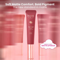 Typsy Beauty Pout Cloud Matte Lip Balm | Blurring Finish, Tinted Lip Balm with Peptides, Ceramides & Vitamin C & E | Rich colour payoff with long-lasting stain I Nude Brown - Iced Café Latte 03 | 8g