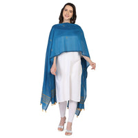 THE WEAVE TRAVELLER Handloom Hand Woven Cotton Buti Dupatta for Women With Pom Pom Edgings