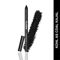 FLiCKA Kohl As Coal Kajal Pencil | Intense Black Waterproof Eyeliner | 24HR Long-Lasting Smudge-Proof Matte Finish | Eye Pencil for Women | 1.2g