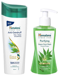 Himalaya Herbals Purifying Neem Face Wash, 200ml & Anti Dandruff Shampoo with Tea Tree, 200ml Combo