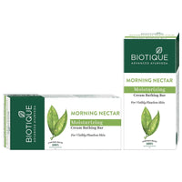 Biotique Bio Morning Nectar Flawless Cream Bathing Bar, 150g & Biotique Basil And Parsley Revitalizing Body Soap, 150g