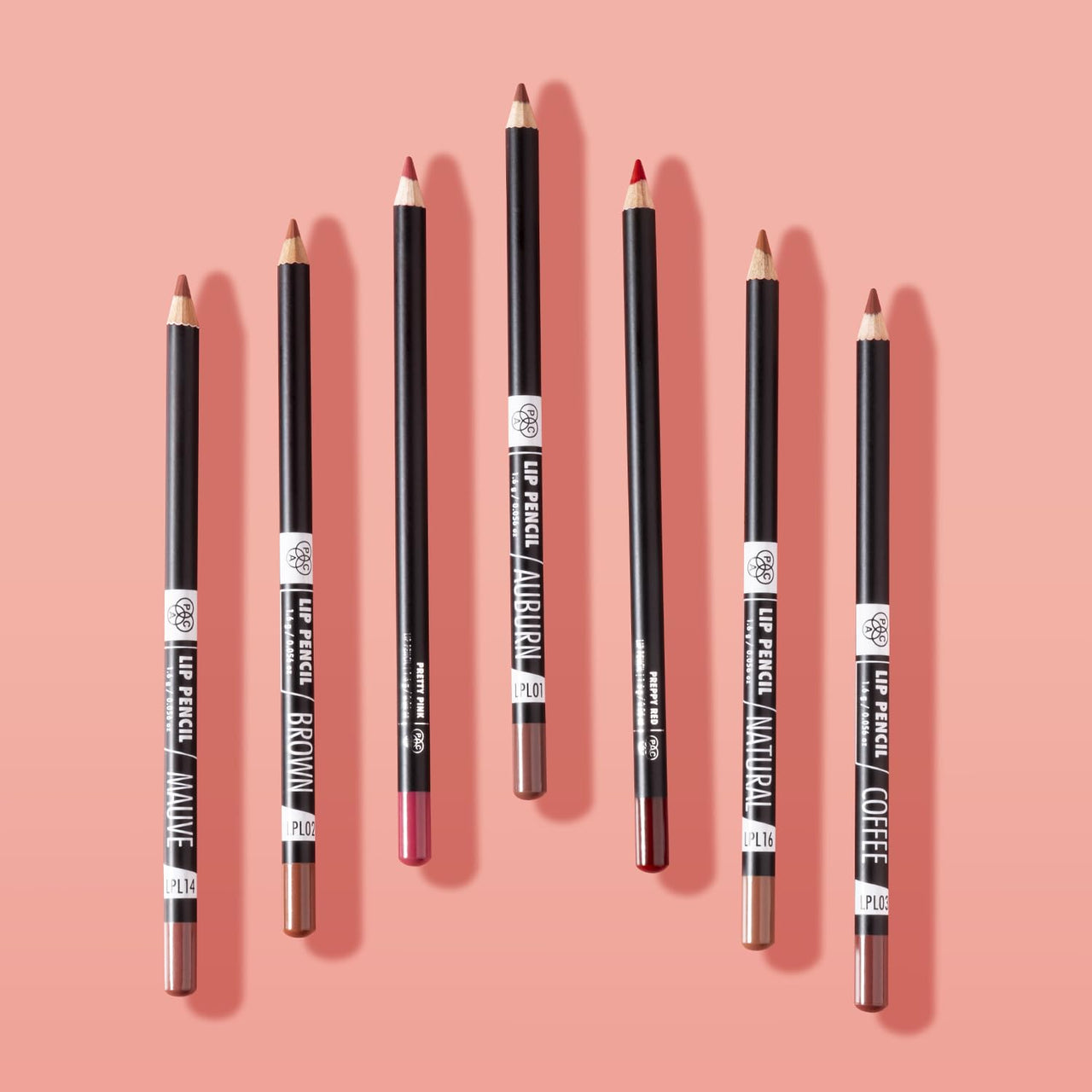 PAC Lip Pencil - 14 (Mauve) | Richly Pigmented One Swipe Application | Creamy Non Drying Comfortable Formula | Wood Barrel Lip Liner Pencil