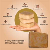 Hamare Ghar Ka Soaps Sandalwood & Saffron Magic Soaps For Bath | Paraben Free | Chandan & Kesar Bath Soap | Handmade Herbal Soap For Glowing | Skin Brightening For Men N Women100 Gm (packk of 3)