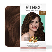 Streax Crème Permanent Hair Colour - 5.4 Walnut Brown Hair Color- 120 ml, 100% Grey coverage, Long Lasting Hair colour for women