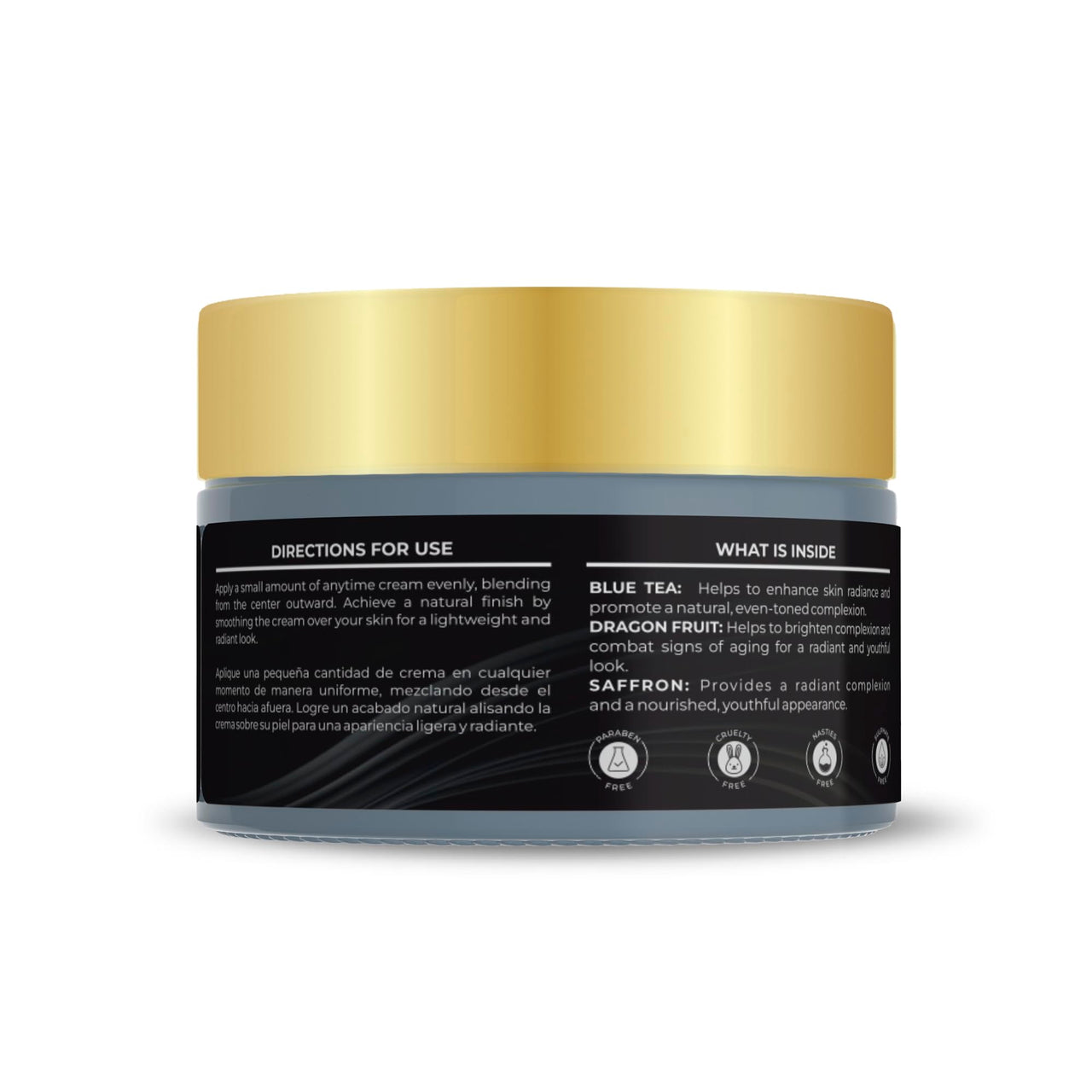 Nefol Anytime Cream with Blue Tea, Yellow Dragon Fruit, Saffron & Kale Leaf - Brightens, Reduces Wrinkles – 50gm