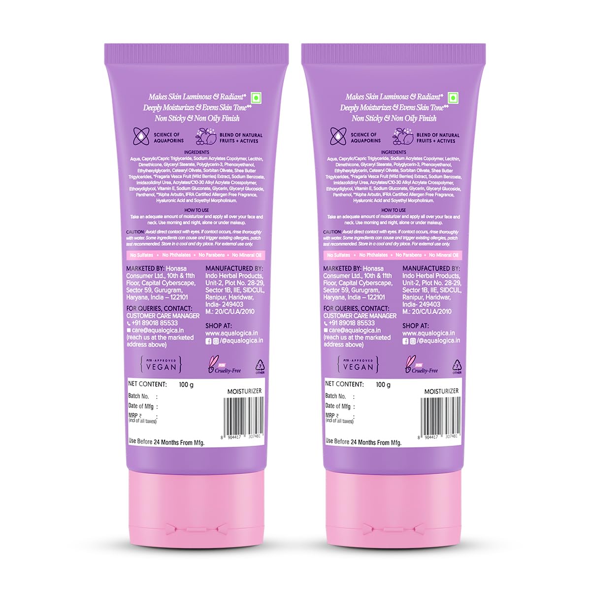 Aqualogica Illuminate+ Oil-Free Moisturizer with Wild Berries & Alpha Arbutin for Luminous Glow - Normal, Dry & Combination Skin -Hydration & Even Skin Tone for Men & Women -100g