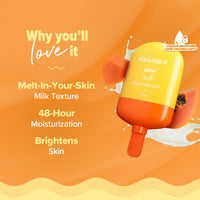 Aqualogica Glow+ Milk Fluid Moisturizer with Papaya & Vitamin C | Lightweight Milk-Like Texture | Brightens Skin | 48-H Deep Moisturization I For Normal To Combination Skin | Non Sticky, Quick Absorbing & Hydrating | 70 ml