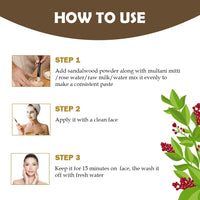 Veda Harvest Sandalwood Powder 300gm for Glowing skin,De Tan, Oil Control, Fades Acne Scars & Ageing Marks | Chandan Powder | Sandalwood powder for face pack |