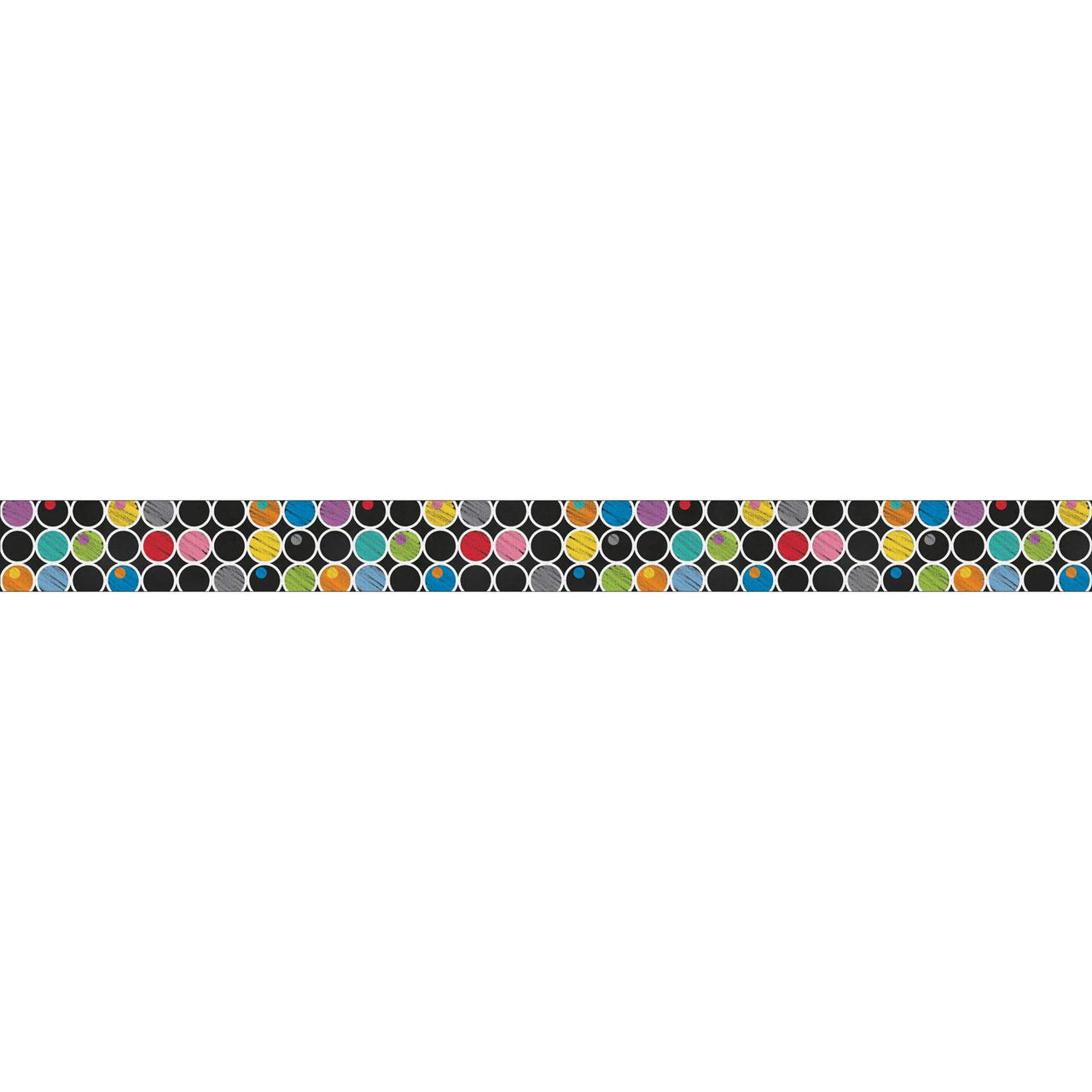 Carson Dellosa 36 Ft Straight Colorful Chalkboard Bulletin Board Borders, 12 Double-Sided Zig Zag and Polka Dot Border for Classroom Bulletin Boards
