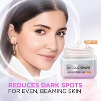 L'Oreal Paris Glycolic Bright Day Cream with SPF 17, 50ml & L'Oreal Paris Glycolic Brightening Serum 30ml