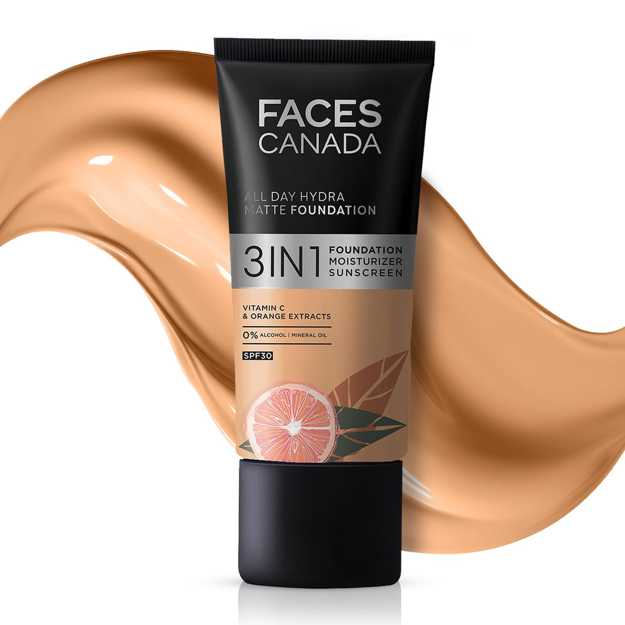 FACESCANADA All Day Hydra Matte Foundation|3-In-1 Foundation + Moisturizer Cream+Spf 30|24 Hr Aloe Hydration&Vitamin C|10Hr Long Wear|Medium To High Buildable Coverage|Golden Beige 032|25Ml,Pack Of 1