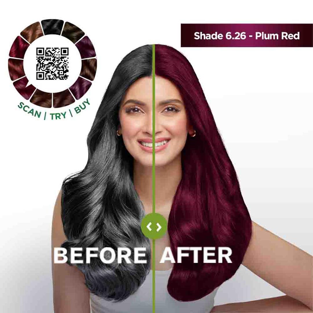 Garnier, Hair Colouring Creme, Long-lasting Colour, Smoothness & Shine, Color Naturals, Shade: 6.26 Plum Red, 55ml + 50g