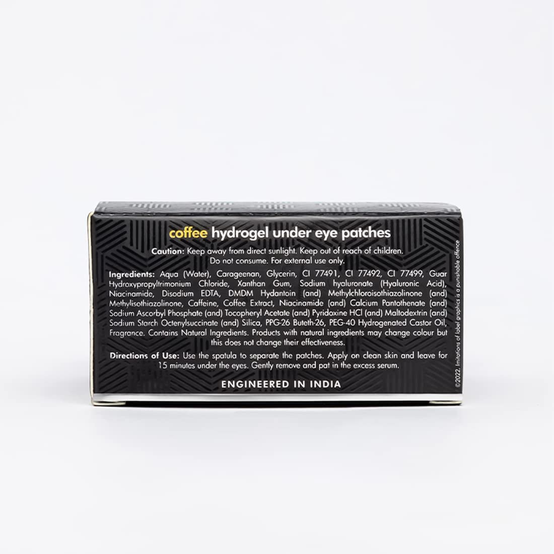 mCaffeine Coffee Hydrogel Under Eye Patches for Dark Circles | Cooling Under Eye Patch Mask with Caffeine & Hyaluronic Acid for Instant Hydration & De-Puffing | 15 Pairs