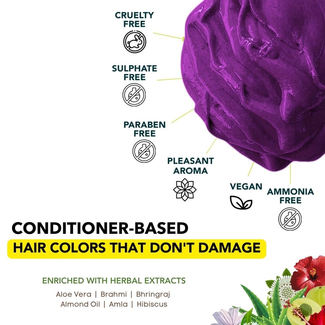paradyes Top-Up Semi-Permanent Amethyst Plum Diy Conditioner Based Hair Colour, 120 Gm,All,Unscented,1 Count