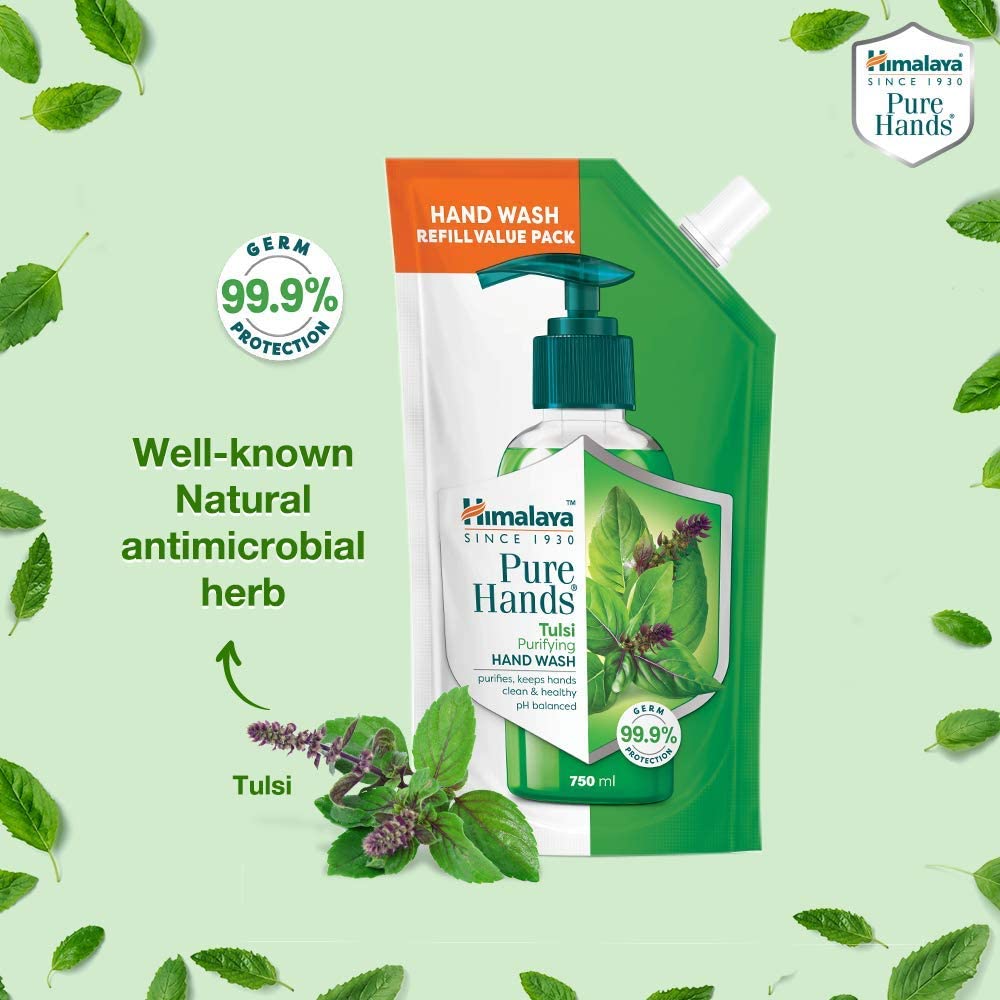 Himalaya Pure Hands Purifying Tulsi Hand Wash Pump 250 ml (Pack of 2)