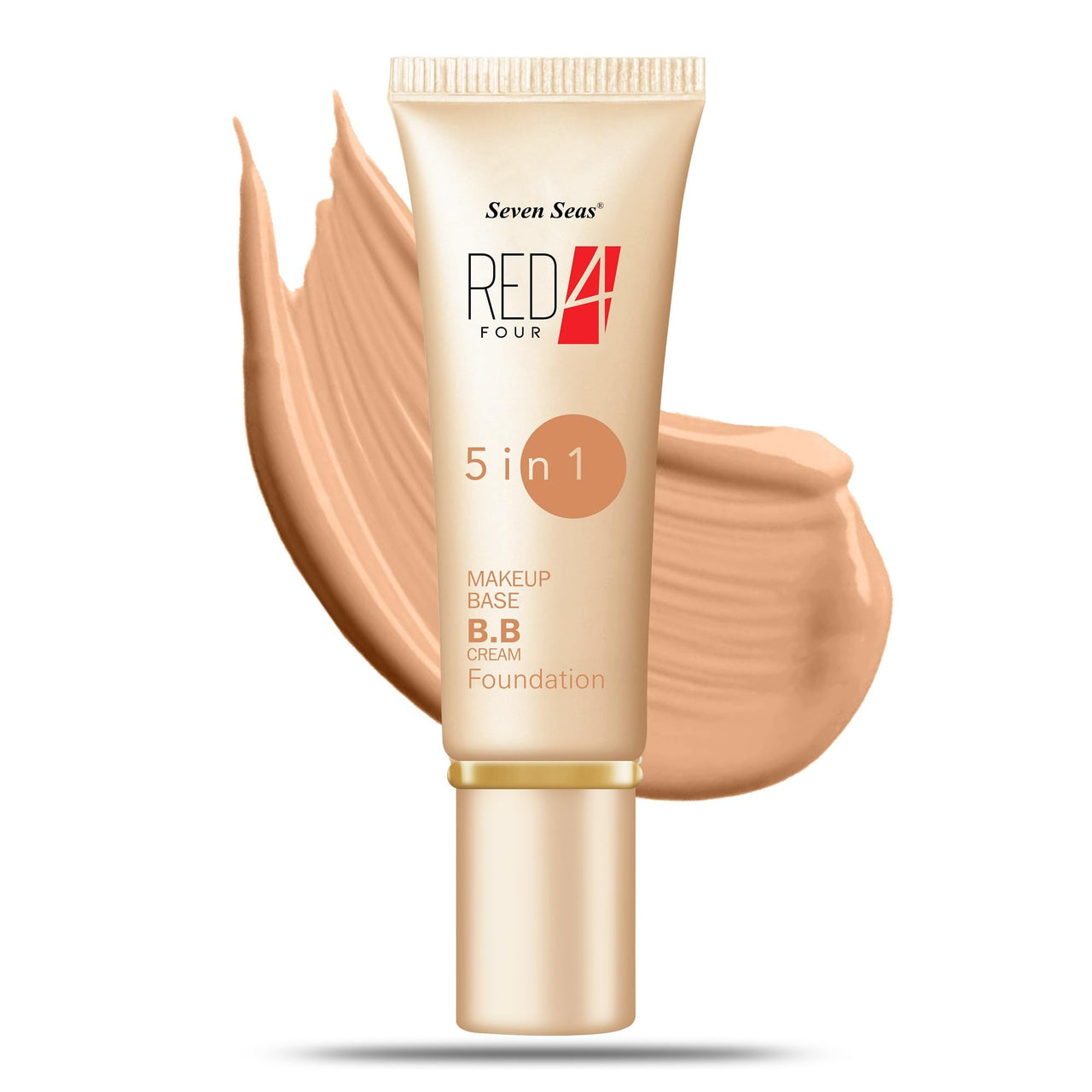 Seven Seas Red4 | Waterproof | Moisturizer | Isolation | Long Lasting | Exquisite 5in1 Makeup Base BB Cream Total Oil Control Foundation (Beige, 40g)