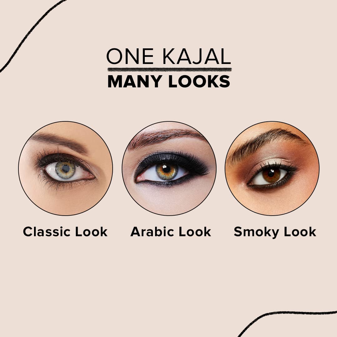 Dazller College Makeup Essentials 4 - Eyes on Point|Kajal|Mascara|Eyeliner|Eyebrow|Water-Resistant|Smudge-proof|Starter Makeup Kit for Women|7.45g