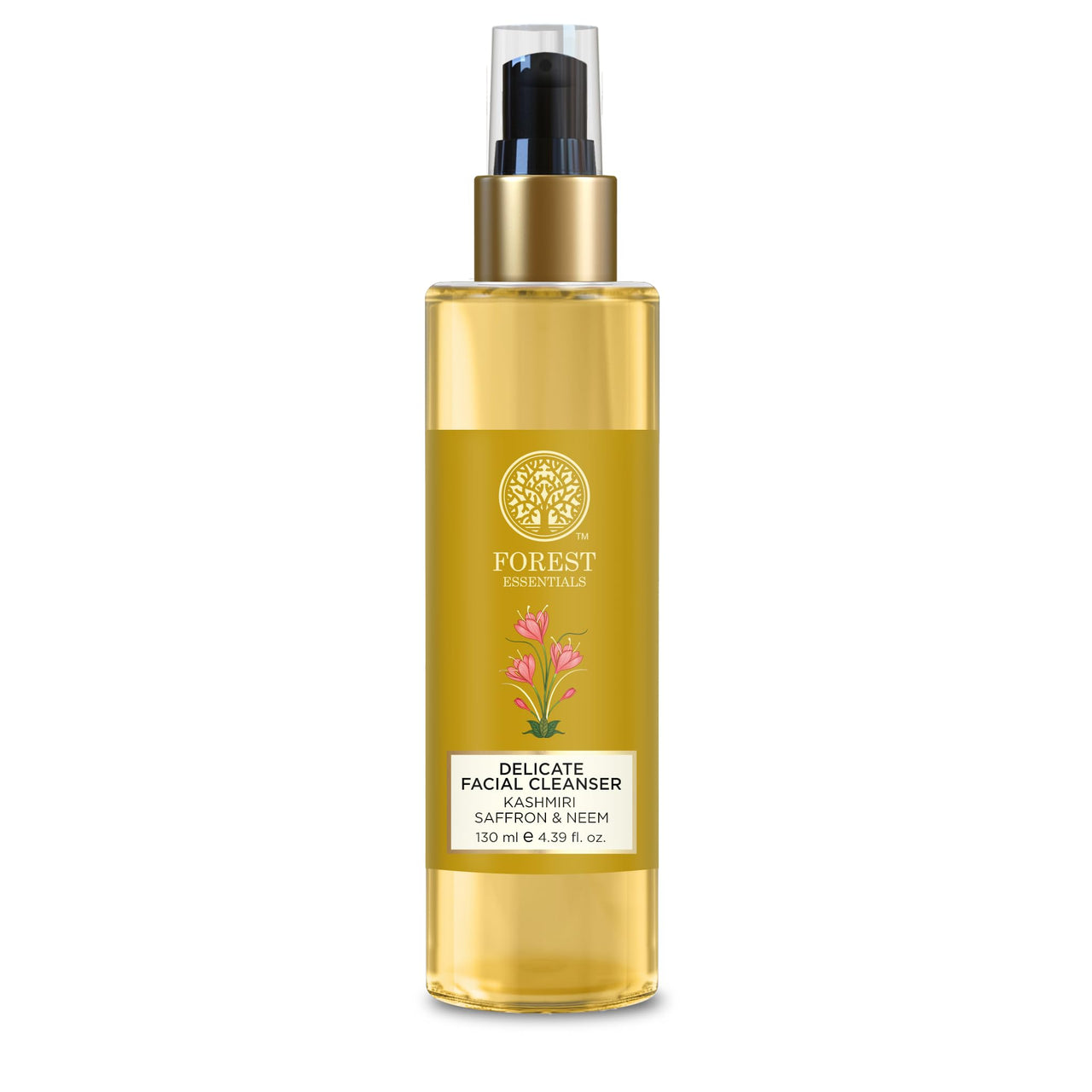 Forest Essentials Delicate Saffron & Neem Facial Cleanser with Hyaluronic Acid & Niacinamide | Designed For Acne Prone & Sensitive Skin | Gentle, Clarifying Face Wash | Sulphate & Paraben Free