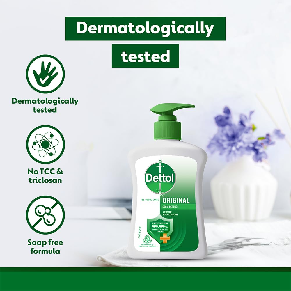 Dettol Original Handwash Liquid Soap Refill, 175ml | Germ Defence Formula | 10x Better Germ Protection