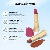 LoveChild Masaba Lush Creme Lipstick (Maroon), Moisturizing Satin Finish with Ceramides & Shea Butter, Lightweight, Long-Lasting & Ultra-Smooth, Perfect Shades for Indian Skin Tones, Cloud Burst 3.5g