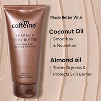 mCaffeine Shimmer Body Butter With Cocoa Butter For Shimmery & Glowing Skin (150 g)