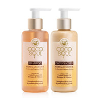 Coco Soul Hair Care Combo Hairfall Control Shampoo + Conditioner with Ayurvedic Medicine | 100% Cold Pressed Virgin Coconut Oil | Neem & Methi | Sulphate & Paraben Free | From the Makers of Parachute Advansed | 400ml