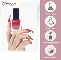Million Colors Nail Polish Combo Pack of 6 | Long Lasting Nail Paint Quick Drying, Chip-Resistant, High Shine | Non Toxic & Paraben Free | Gift Set for Women (Multi 1, 10 ml)