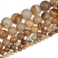 Natural Stone Beads 6mm Picture Jasper Gemstone Round Loose Beads Crystal Energy Stone Healing Power for Jewelry Making DIY,1 Strand 15