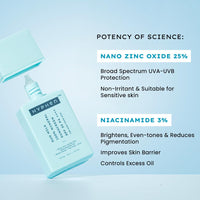Hyphen Sun Milk 100% Mineral Sunscreen Spf 50 Pa++++ Uv+ Bluelight Protection, 25% Nano Zinc Oxide | Sensitive, Acne Prone & Oily Skin, Water Resistant Sun Protect | For Women And Men - 50 Ml