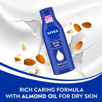 NIVEA Nourishing Body Milk 200ml Body Lotion with Deep Moisture Serum | 48 H Moisturization | With 2X Almond Oil | Smooth and Healthy Looking Skin |For Very Dry Skin