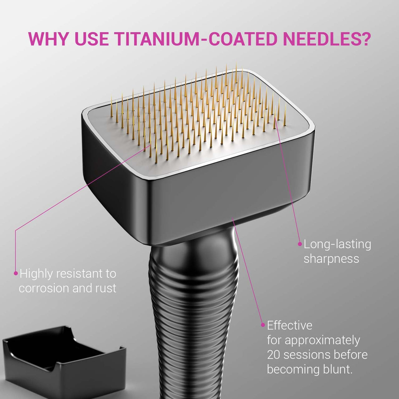 Sotrue Derma Stamp for Hair Growth | Titanium Coated Adjustable Needles 0.25mm to 3mm | 140 Microneedling Stamp for Skin Repair, Face, Hair & Beard Growth | Reduces Acne Scars | Safe & Effective To Use